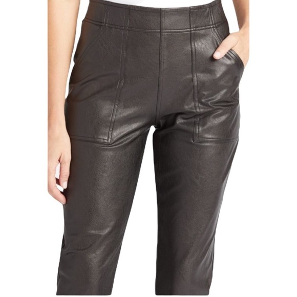 SPANX Faux Leather Jogger Pants Black slim skinny cargo pockets, size XL - Picture 13 of 14